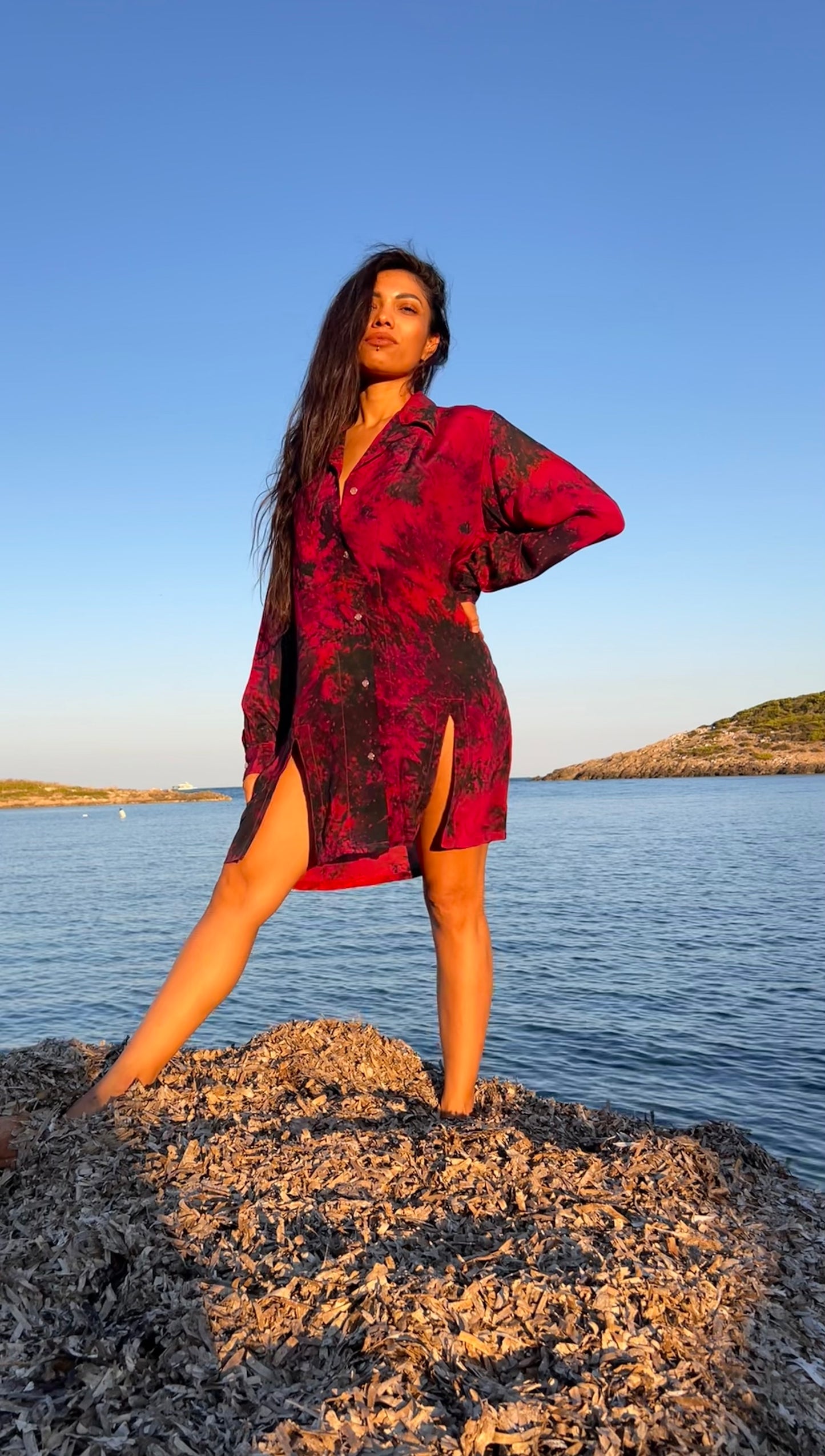 Garnet Silk Shirt