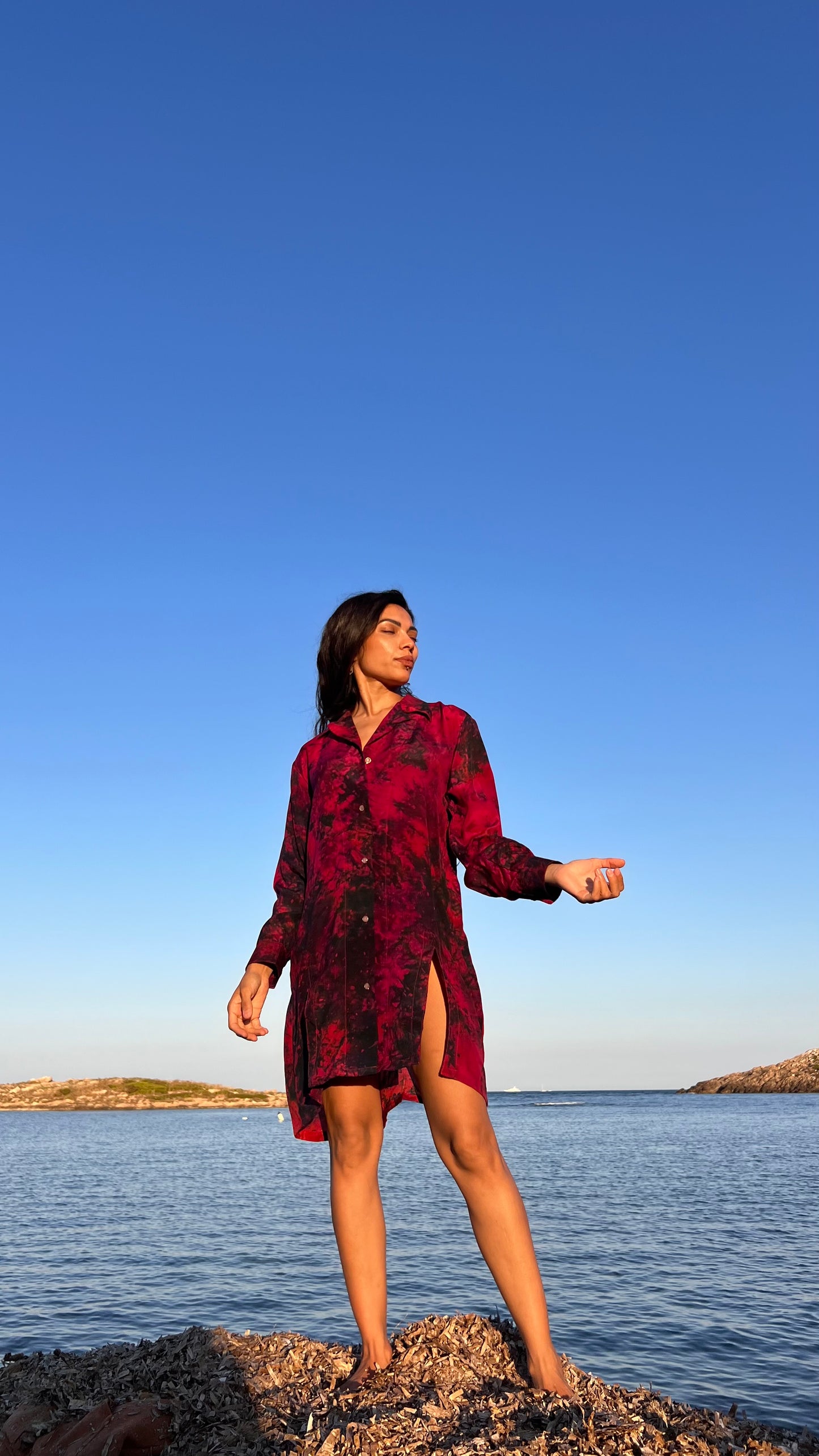 Garnet Silk Shirt