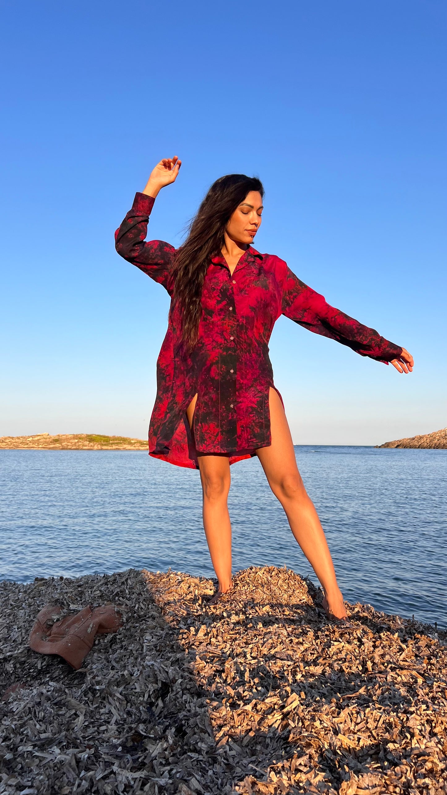 Garnet Silk Shirt