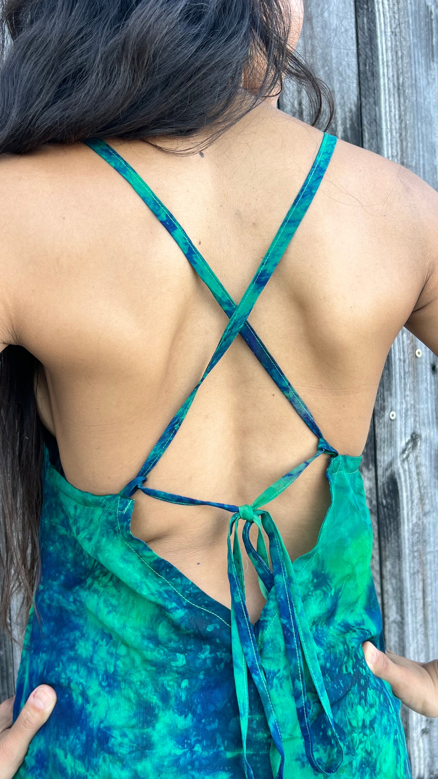 Emerald Mini Silk Dress