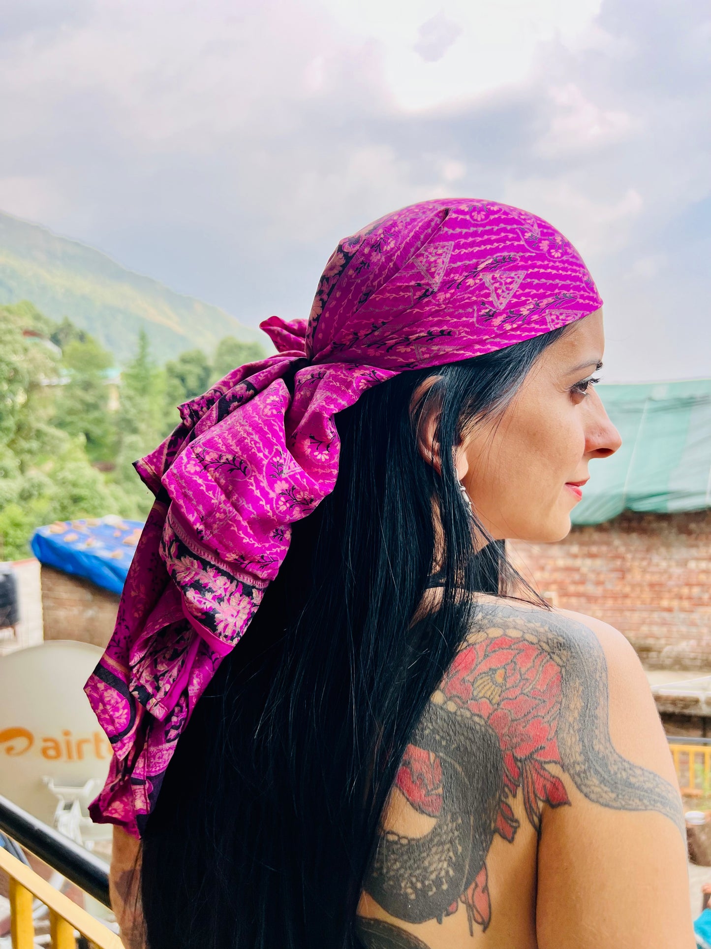 BANDANA SAREE •100% Silk•