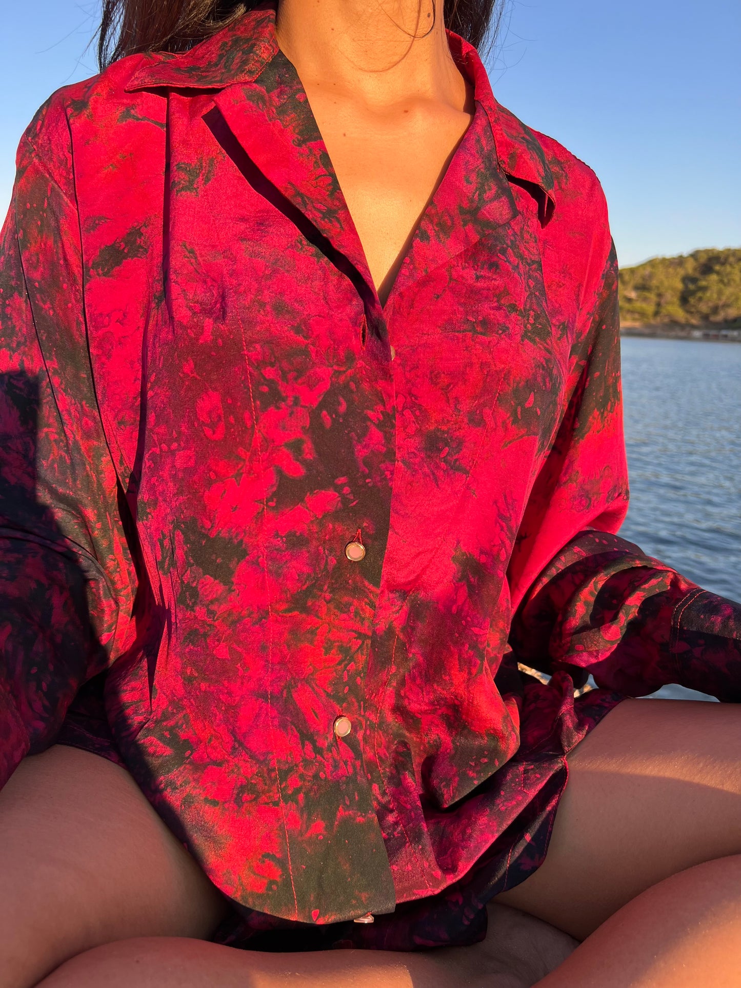 Garnet Silk Shirt