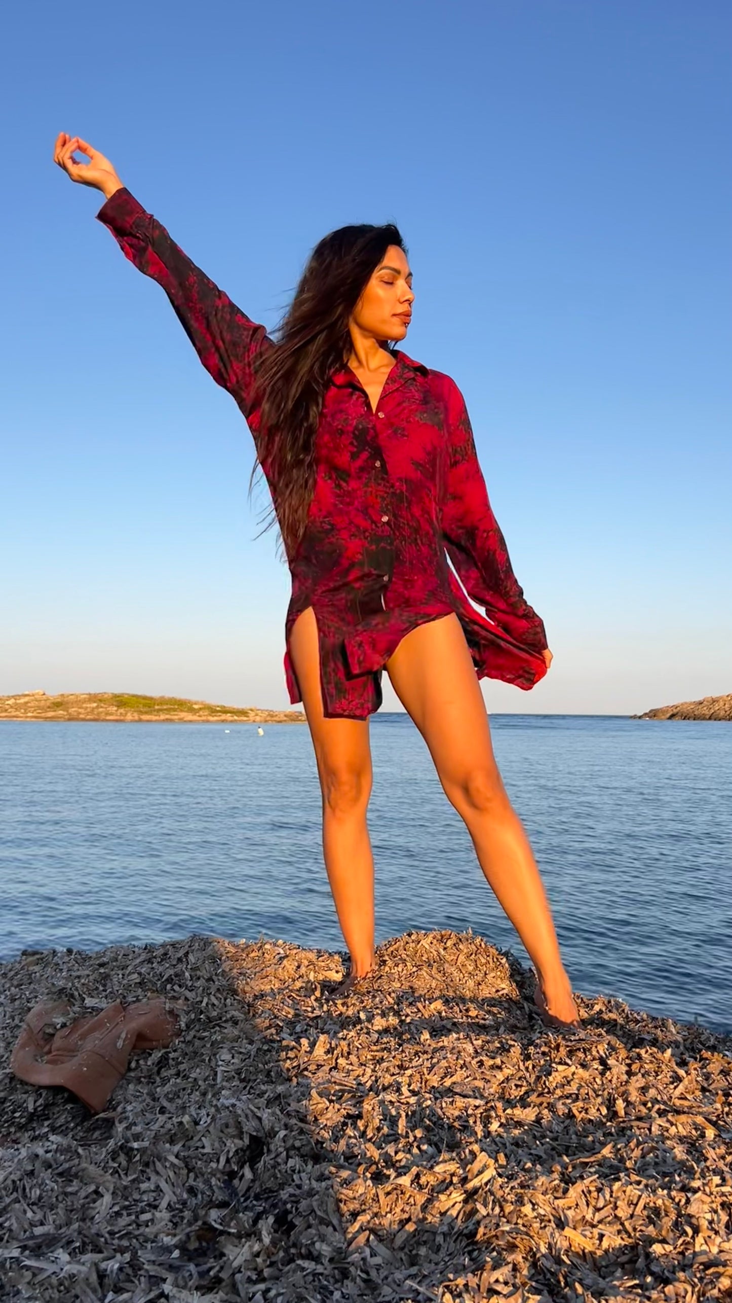 Garnet Silk Shirt